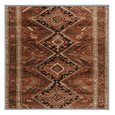 Machine Washable Persian Brown Area Rug