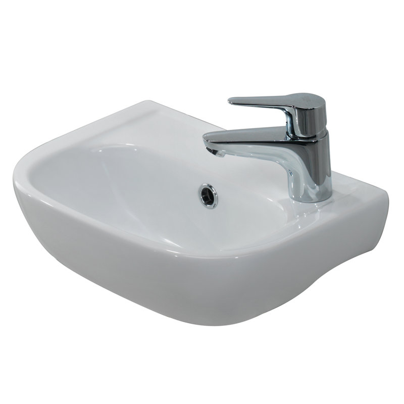 Barclay Caroline 380 10.87'' White Vitreous China U-Shaped Bathroom Sink with Overflow