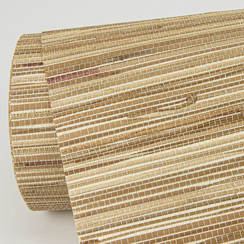 Loom Abstract Grass Cloth Wallpaper Roll, Neutral