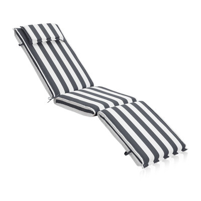 Water-Resistant Sun Lounger Cushions for Garden, 48x187x8 cm
