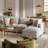 Somerdale Modern Upholstered Cloud 3-Seater Sofa & Ottoman-263563946