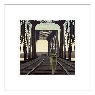 Dog and Bridge by Alex Colville -Framed Giclee Print
