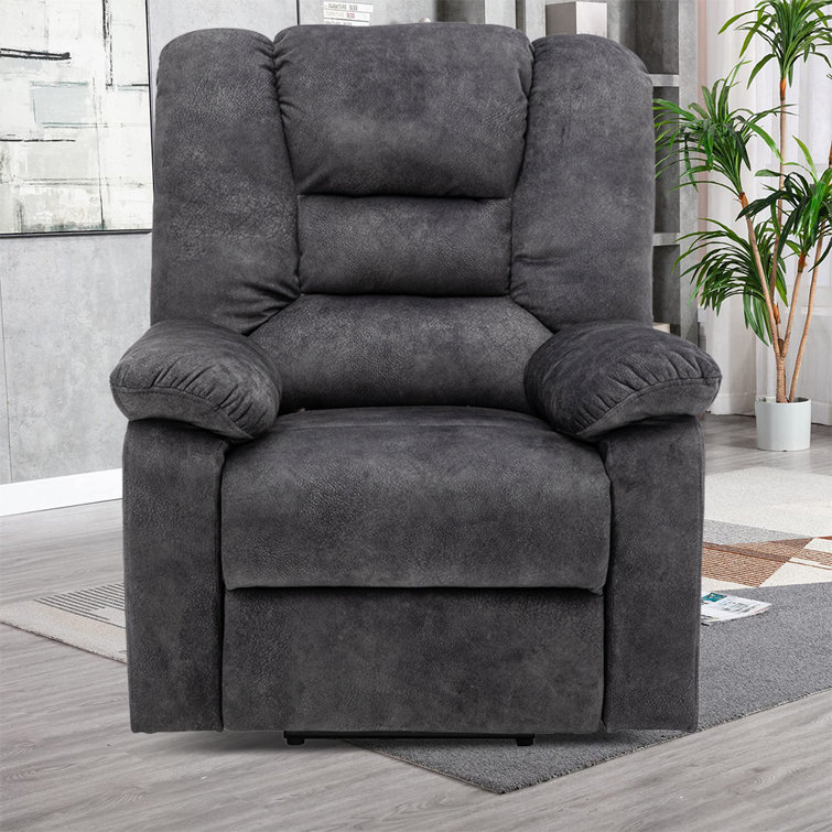 Power Lift Manual Recliner Chair Single Sofa Overstuffed Grey