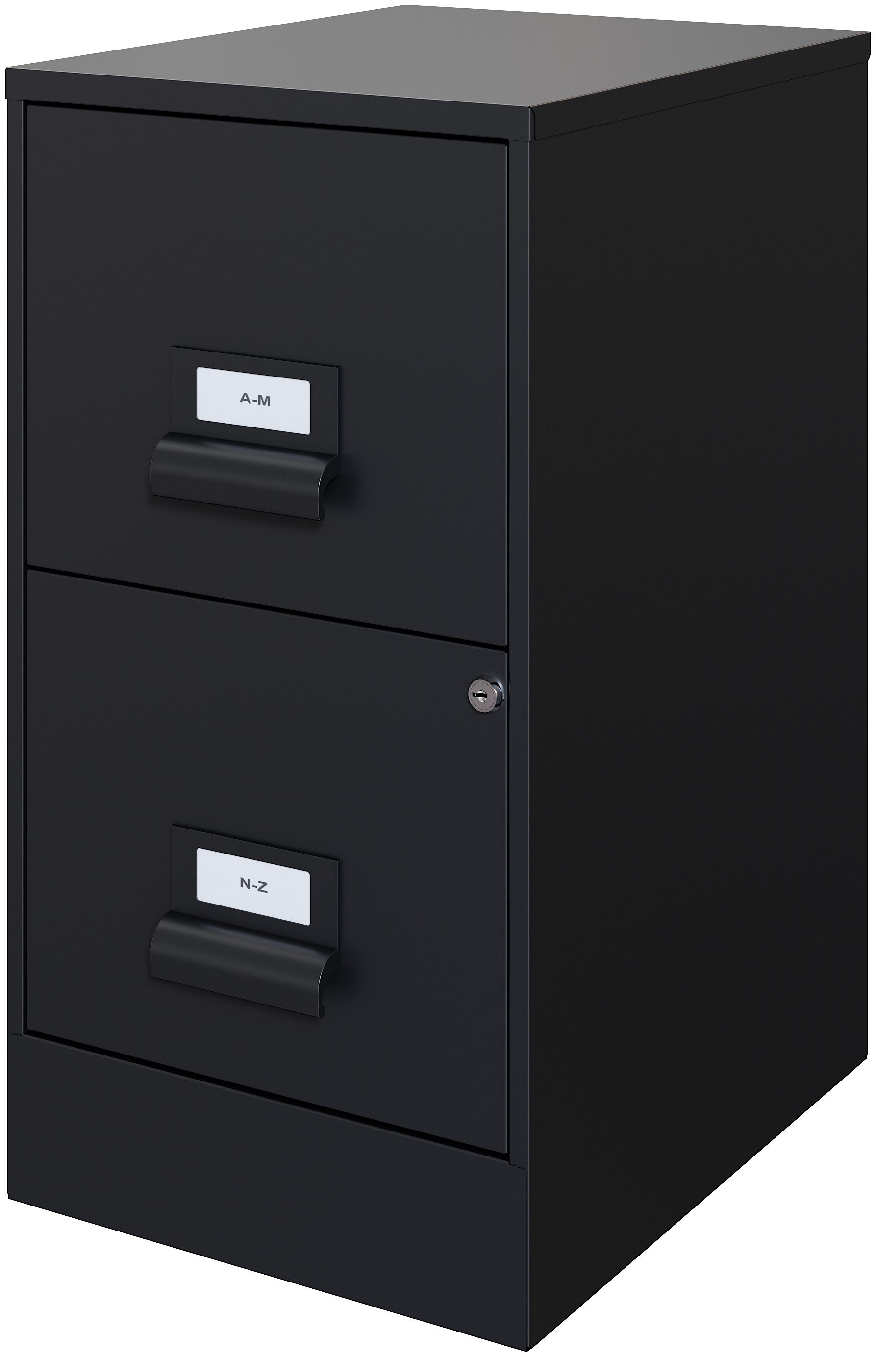 Vertical File Cabinets for Home Office with Lock and 2 Drawers, Office Organization and Storage Latitude Run Color: Black
