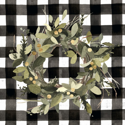 " Modern Gingham Christmas II " by Emma Caroline Painting Print