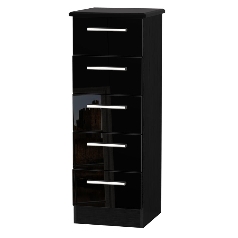 Yvette 39.5cm W 5 - Drawer Chest of Drawers, White/Pink