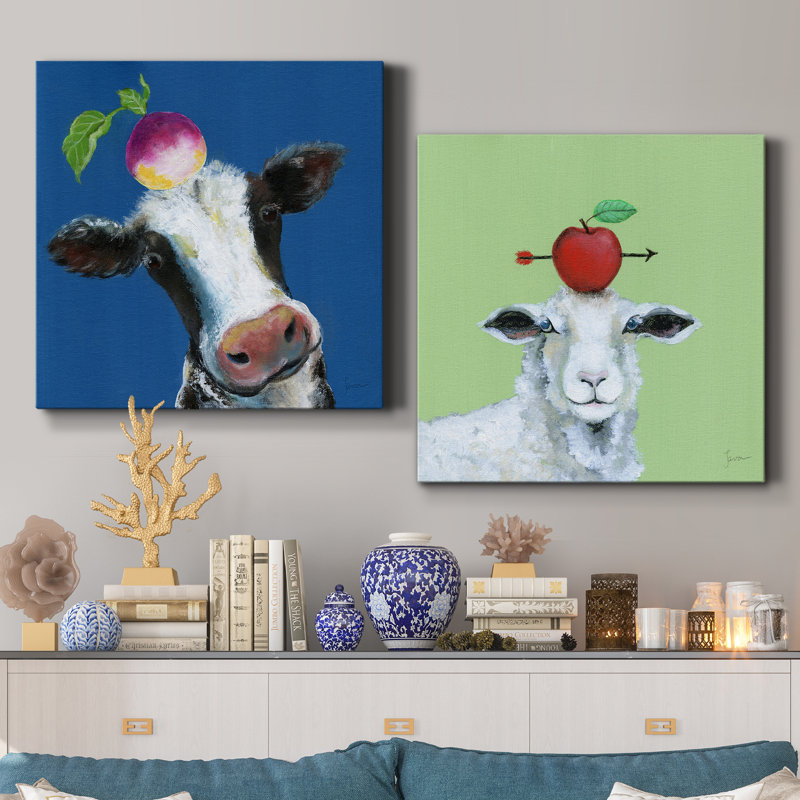 «Playful Nature», ensemble de 2 peintures, H 10 po x l 20 po x P 1 po, Toile tendue