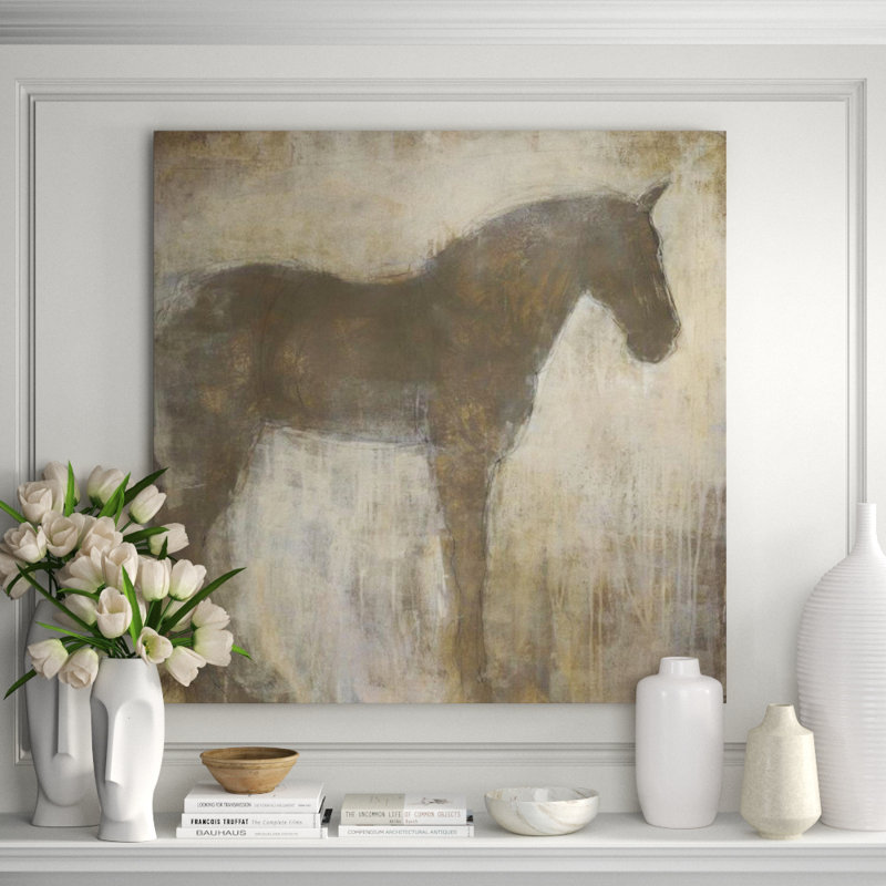 Equine Imprint Painting by Maeve Harris, Glass Coat, 36" H x 36" W x 1.5" D