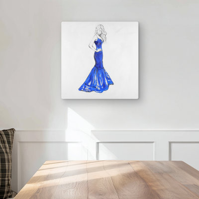 Lady in Dress Metal Print | Elegant Bedroom Woman Decor
