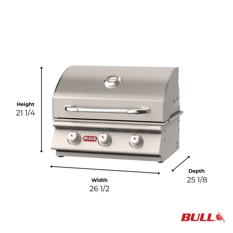 Barbecue au gaz encastré à 3 brûleurs Bull Outdoor Products - Gaz naturel, Gaz naturel