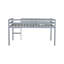 Lit mezzanine double en bois d'hévéa avec échelle, gris