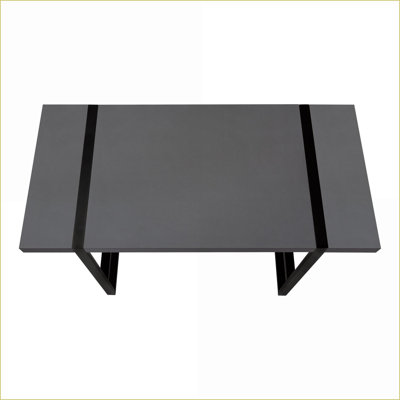 Desks Industrial Modern 49"L Home Office Computer Desk Black Metal Laminate | Grey | Particle Board
