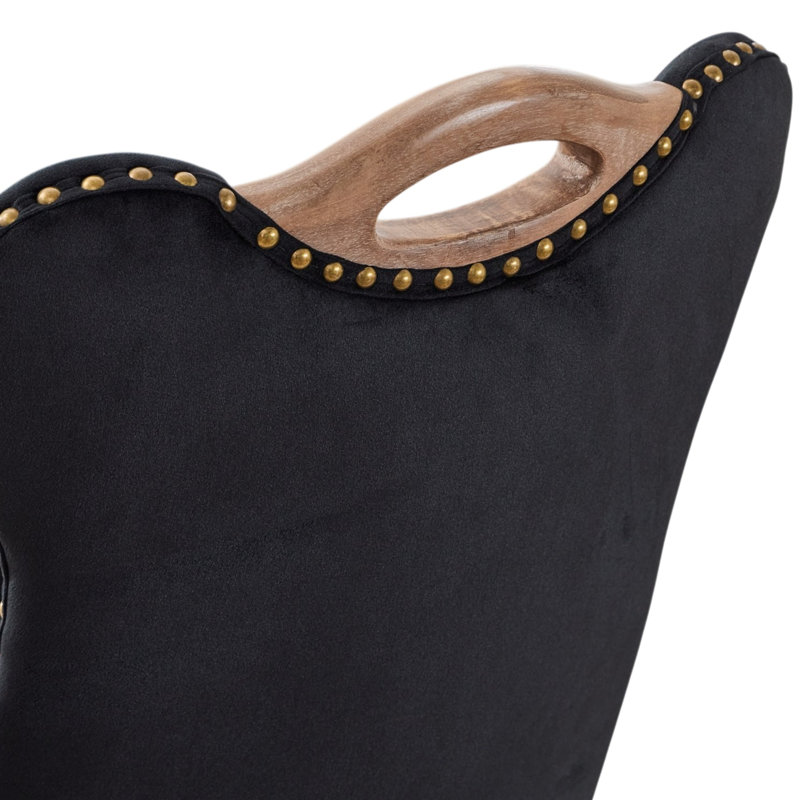 Chaise de salle à manger en velours rétro American Traditional, Noir