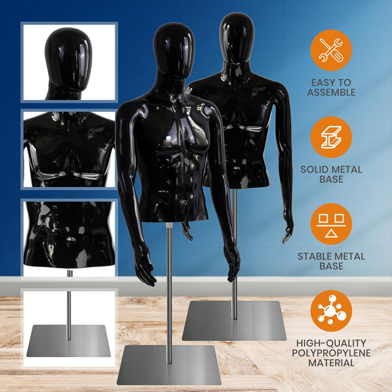 Support à bijoux Mannequin Torso, Noir