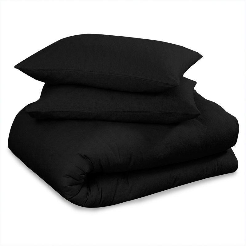 Aonghus Flannel Flat Sheet, Black, Kingsize (5')