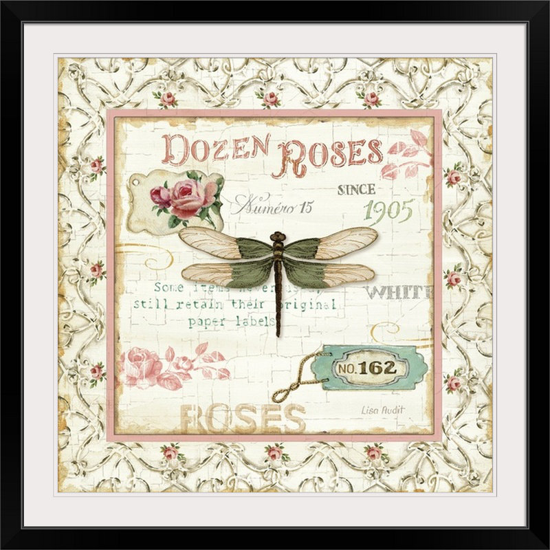 « rose jardin vi », impression, H 28 x l 28 po x P 1 po, Cadre noir