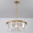 Geboe 6 - Light Modern Gold Round Dimmable Drum 2-Tiered Crystal Chandelier-965893634