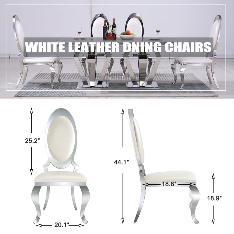 Chaise de salle à manger en métal Kemyah, Argent