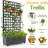 Galvanized Raised Garden Bed with square grid Trellis Planter Box and Wheels for Climbing Plants and Vines (72 in x47 in Black)-2036635716-2036635718
