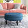 Acree 75cm Wide Velvet Tufted Round Solid Colour Cocktail Ottoman
