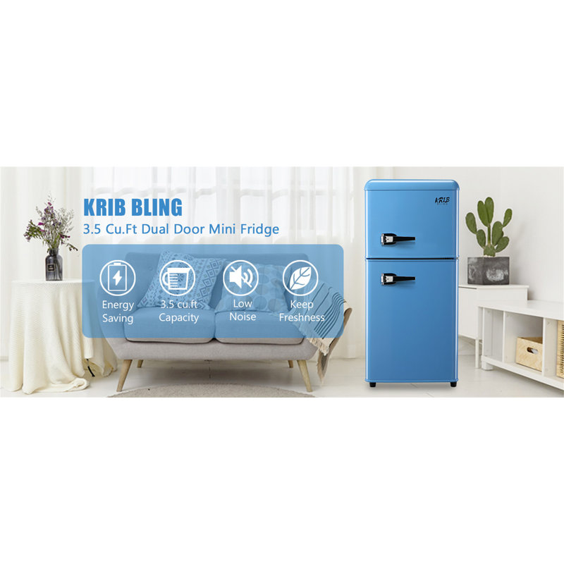 Réfrigérateur compact 3,5 pi³ avec réfrigérateur, Bleu