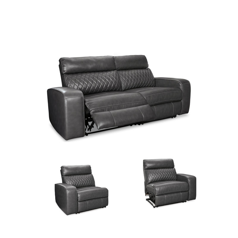Geoffroy 82'' Faux Leather Power Reclining Loveseat