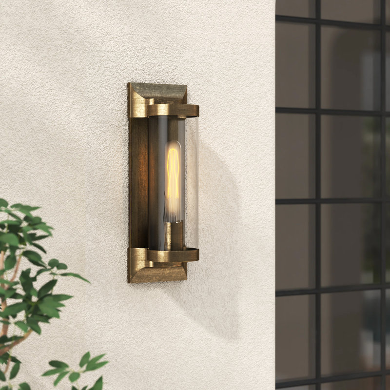 Jill Aluminium Wall Light, 14" H x 4.5" W x 4.5" D, Burnished Bronze
