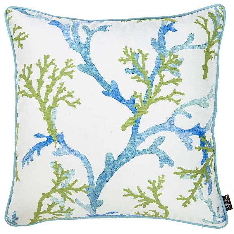 Coussin bleu et blanc