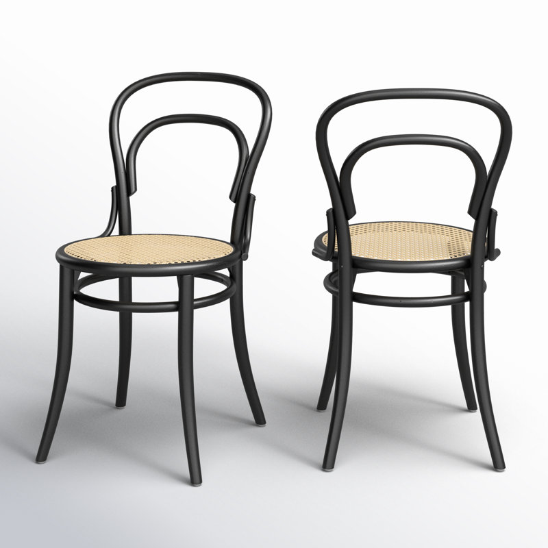 Chaise bistro en bois massif Diane, Noir