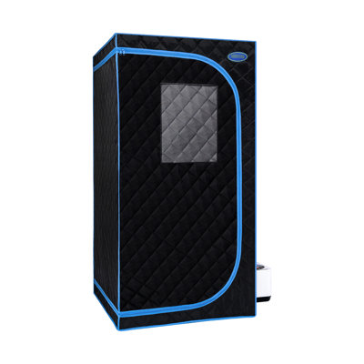 Portable Black Steam Tent - Full Size For Personal Home Relaxation. With Generator, Remote, Foldable Chair. Effortless Installation, Fast Heating. & Ul Accredited. Superior Heat Insulation,