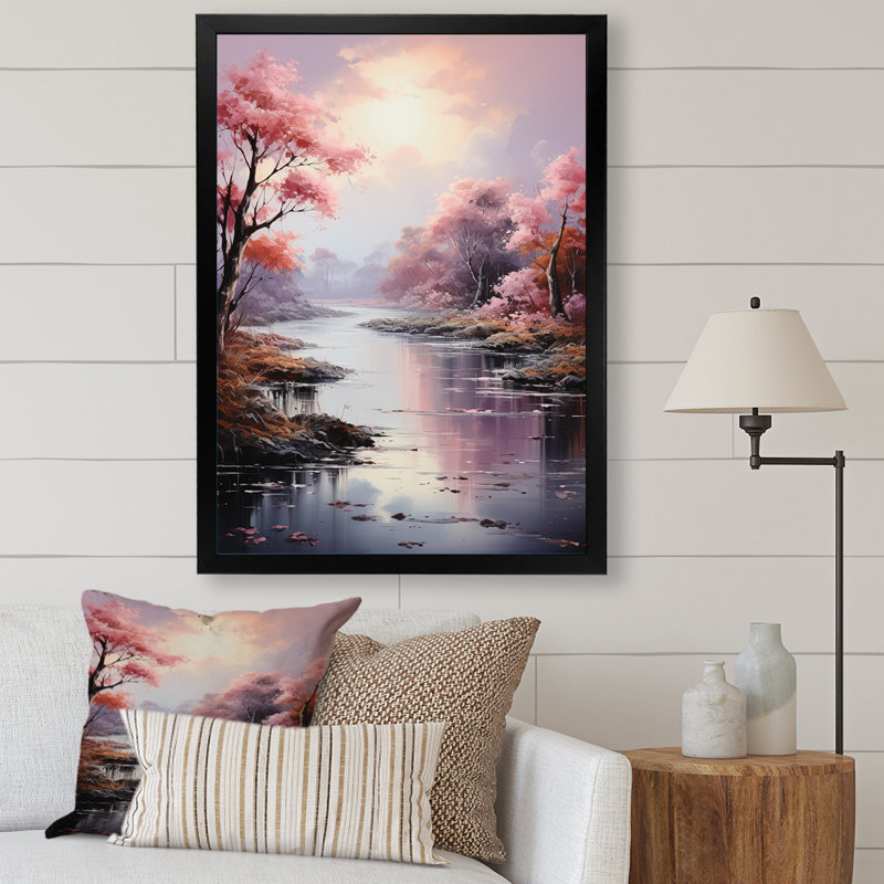 Luftar Romantic Landscape Ethereal Mist sur toile, Cadre photo noir, H 20 po x l 12 po x P 1 po