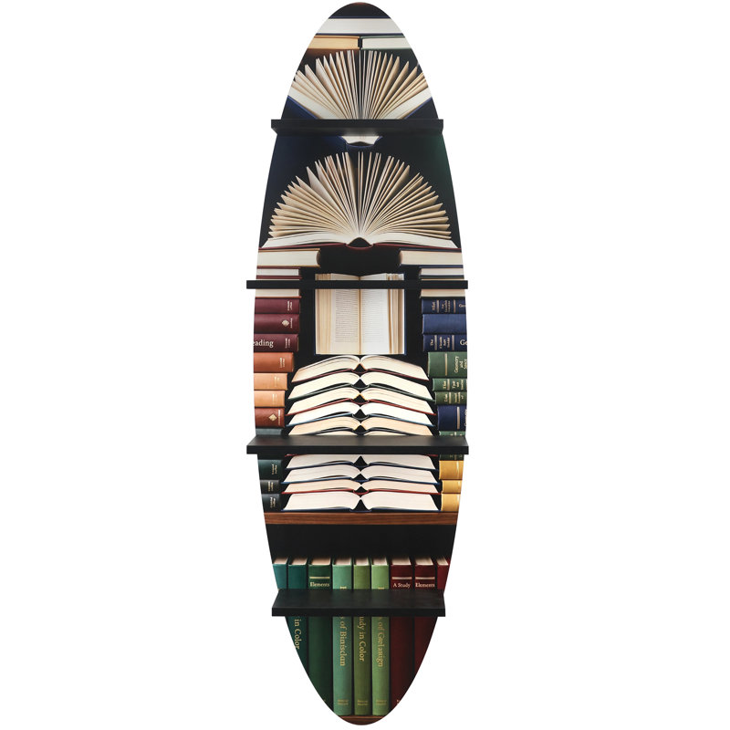 52''H Surfboard Wall Shelf with Printed Surface