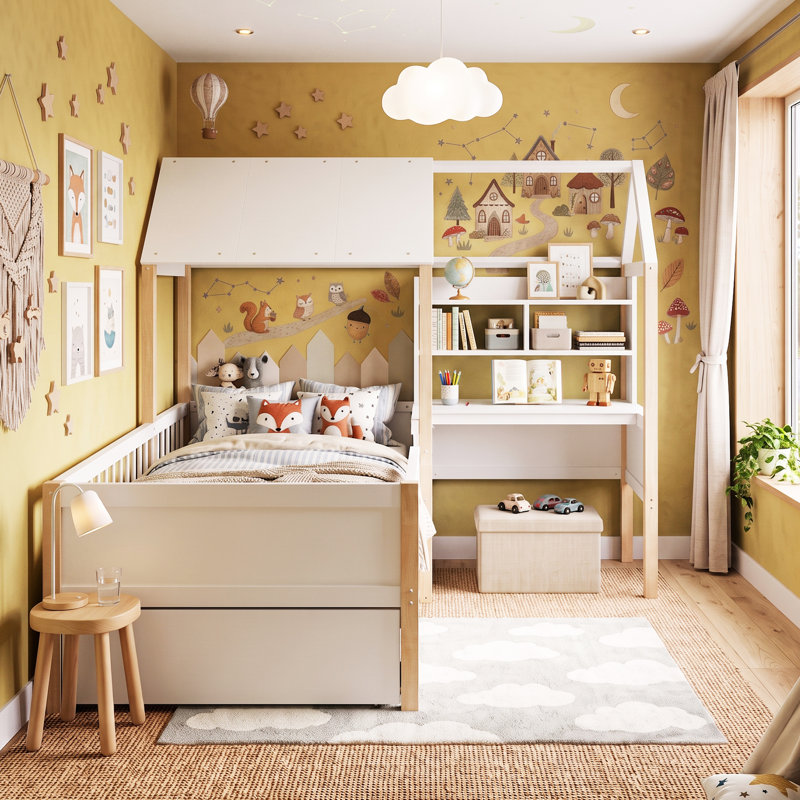 Multifunctional Kids House Beds Single (3') Standard House Beds