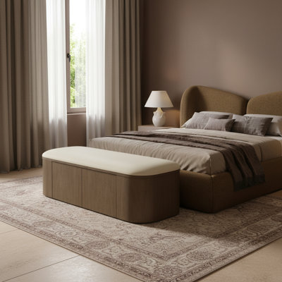 Banc de rangement en cuir Velden