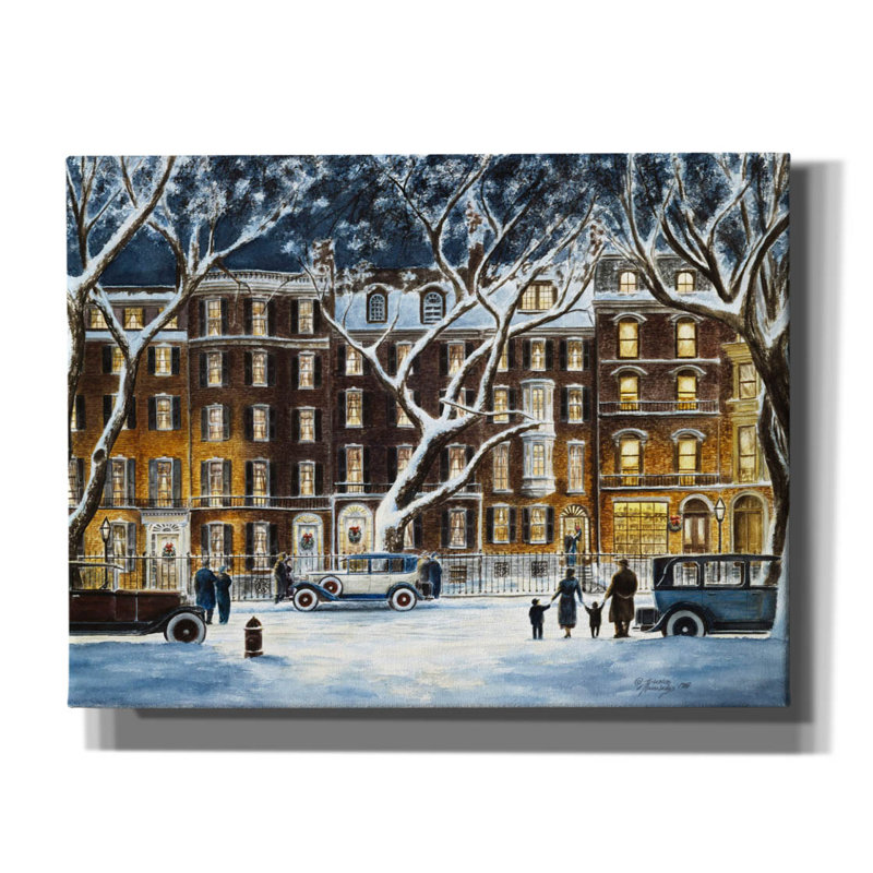 «Beacon Street, Ma. «1926» par Stanton Manolakas, art mural sur toile, L 34 po x H 26 po