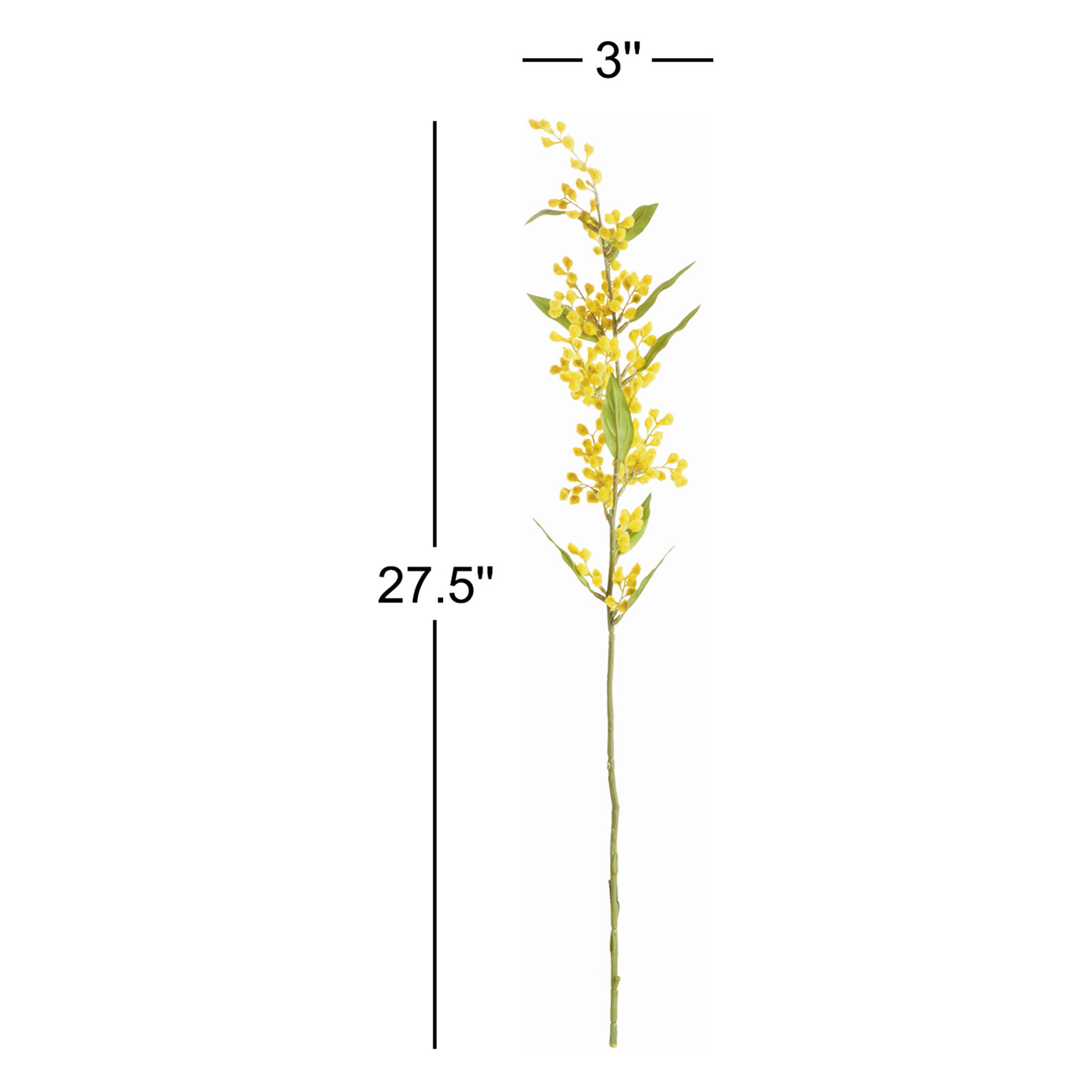 Mimosi Realistic Faux Mimosa Stems 27.5 in. in Yellow