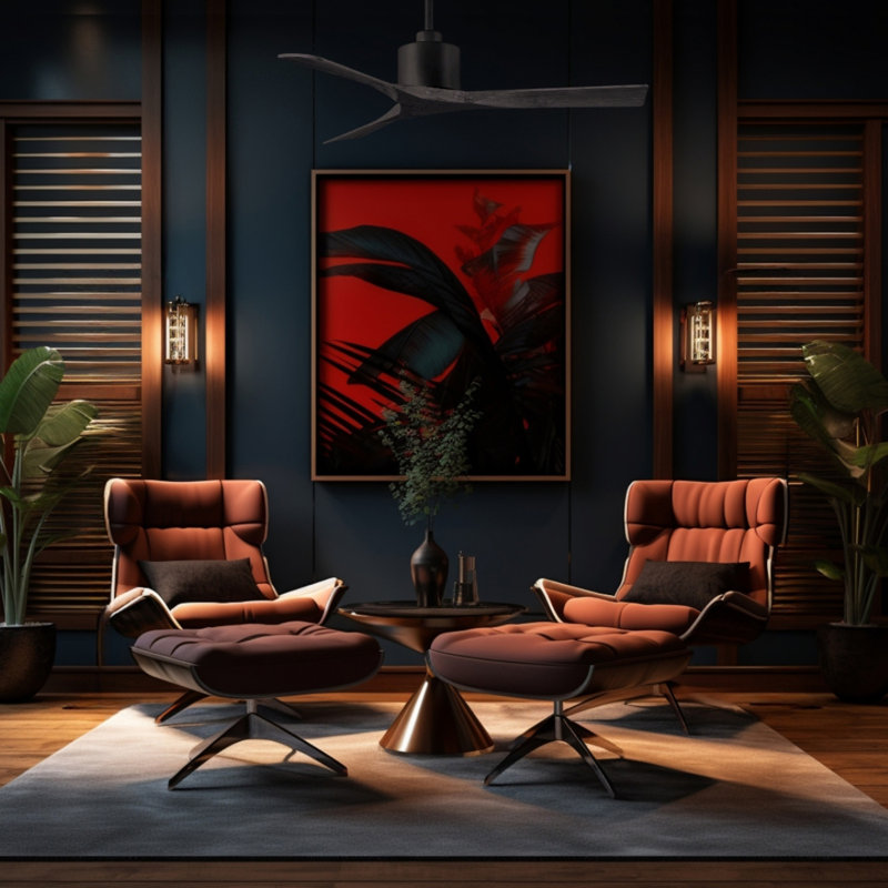 Nan 42" Ceiling Fan In Blades, Textured Bronze, Matte Black