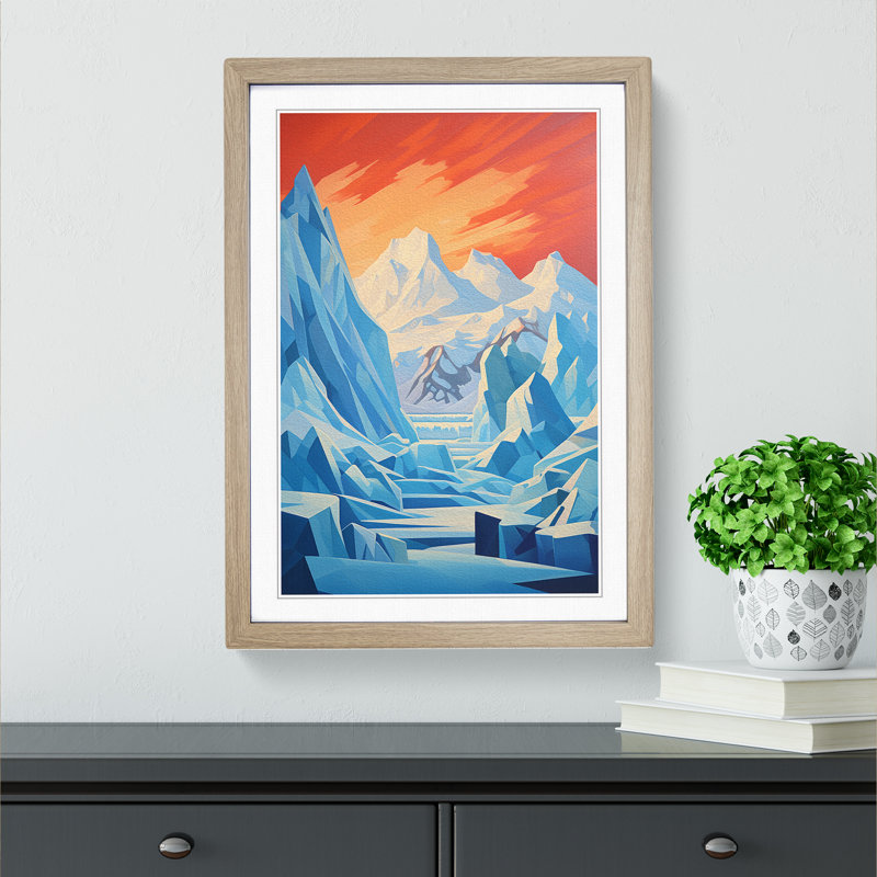 Single Picture Frame Print on Wood, 64cm H x 46cm W x 2cm D, Oak