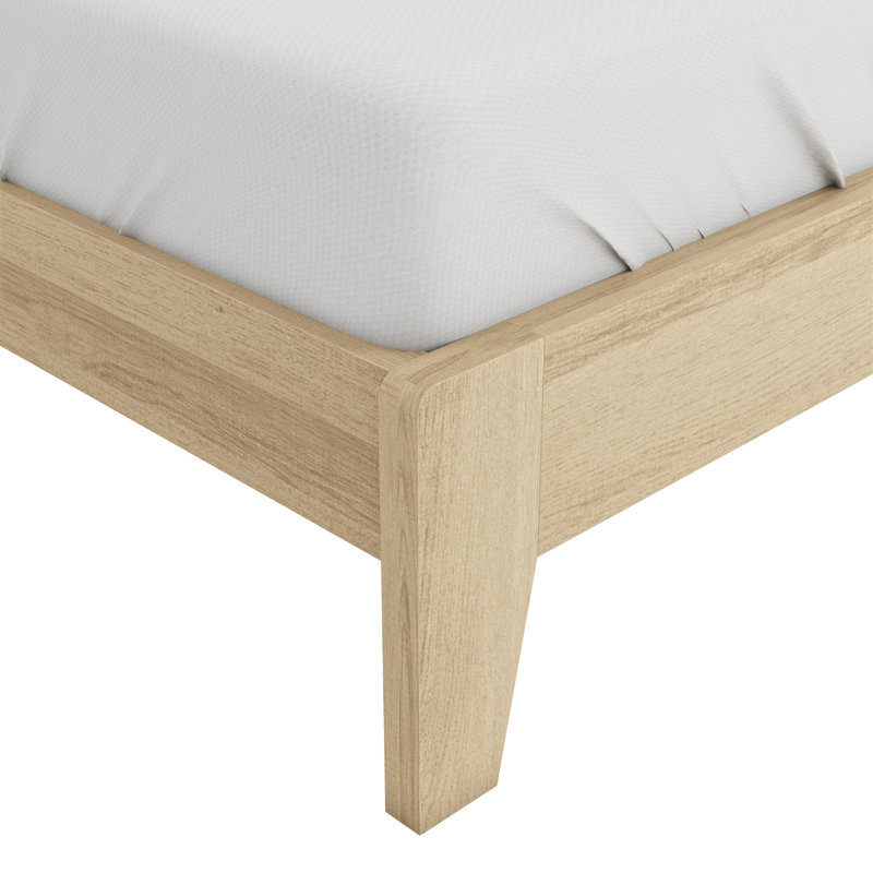 Allyannah Levison Platform Bed With Headboard, King, Oslo Oak