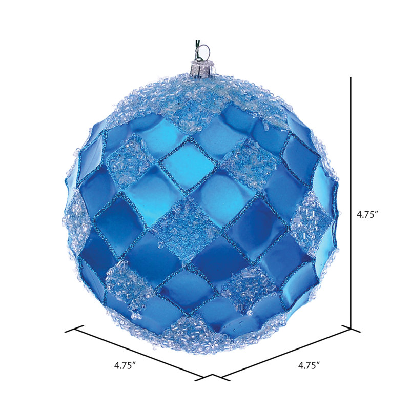 Vickerman 4.75" Red Net Beaded Ball. These Ornaments Are The Perfect Addition To Any Holiday Decorating Project. Each Ornament Features A Drilled Cap With Threaded Wire For Easy Decorating. Includes 3 Pieces Per Pack.