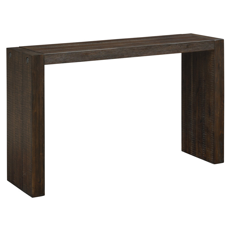 Console moderne de 54 po fabriquée en bois massif brossé vieilli