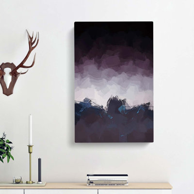 Dusky Mountains in Abstract - Wrapped Canvas