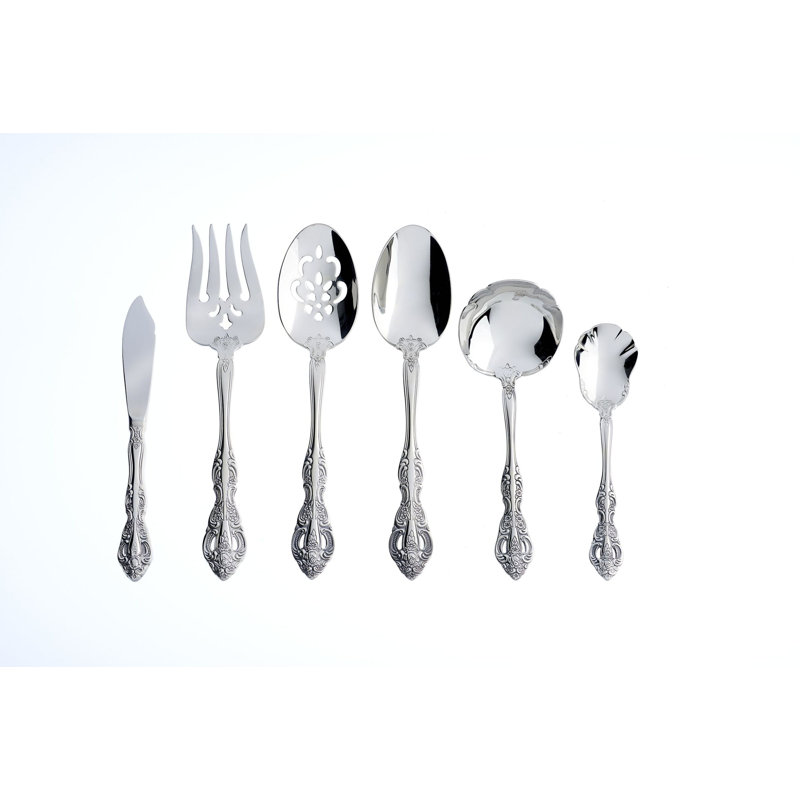 Michelangelo Ornate Stainless Steel 6-Piece Flatware Serving Set