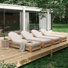 Chaise longue de patio réglable en corde tissée Yenings avec table d'appoint et coussins