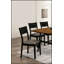 Ensemble de 2 chaises d'appoint Mid-Century modernes noires et grises, structure en bois massif avec sièges en similicuir pour une salle à manger élégante