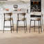 Tabouret de comptoir moderne à dossier courbé et rembourré-133445005-133445006