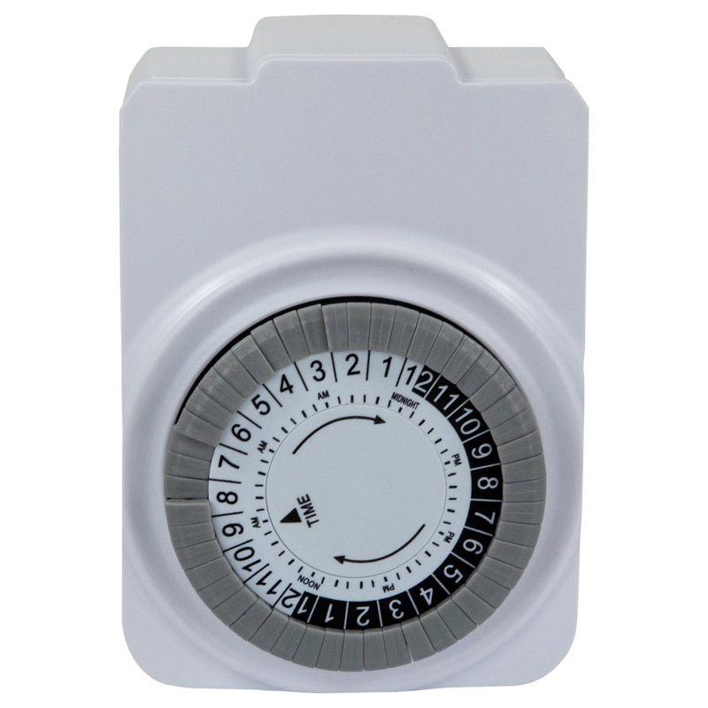 24-Hour Electronic Mechanical Countdown Timer - 3.5" - White