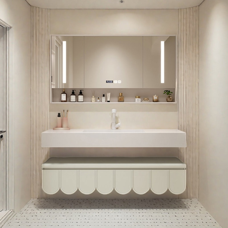 Simple and modern style bathroom cabinet, 59"