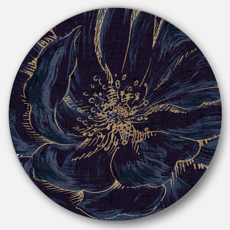 « dark rose gilded gold »-impression sur cercle métallique, H 11 po x l 11 po x P 1 po