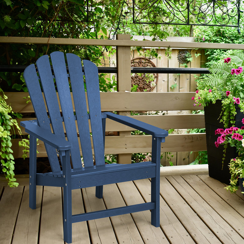 Chaise Adirondack empilable en PEHD Zawadi, Bleu, 1